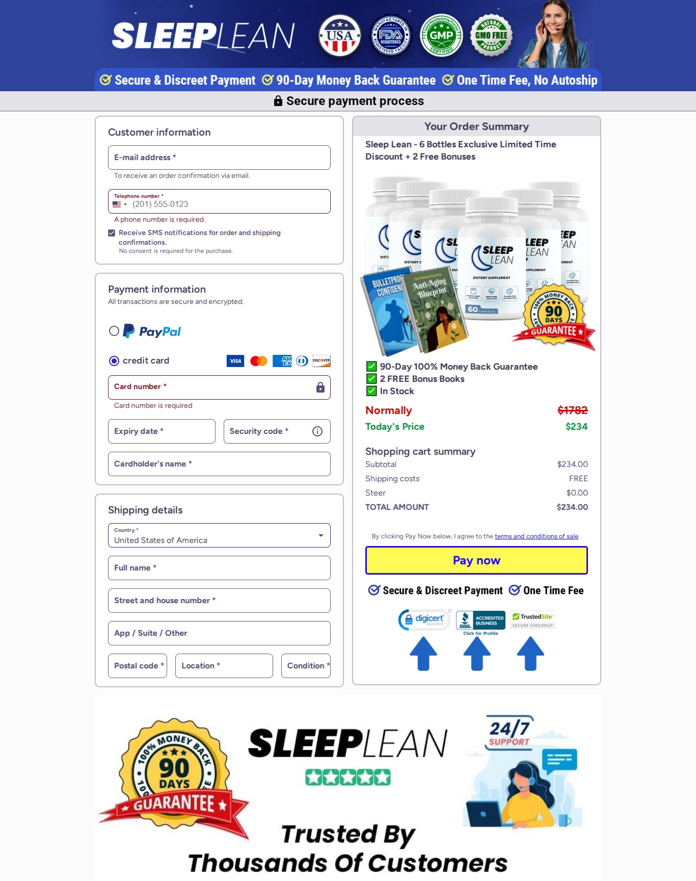 Check Out Page for Sleep Lean